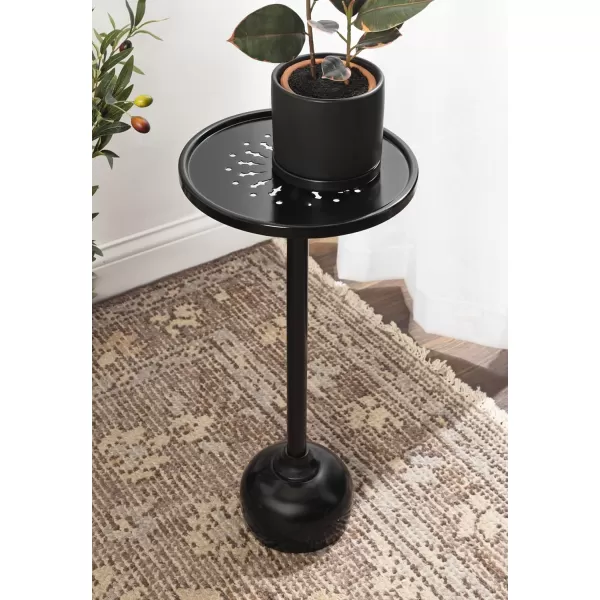 Kate and Laurel 225861 Miki Modern Decorative Metal Pedestal Drink Use as Indoor or Outdoor Plant Stand Table 10x10x23 GoldBlack