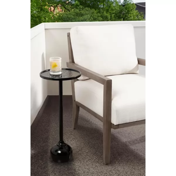 Kate and Laurel 225861 Miki Modern Decorative Metal Pedestal Drink Use as Indoor or Outdoor Plant Stand Table 10x10x23 GoldBlack