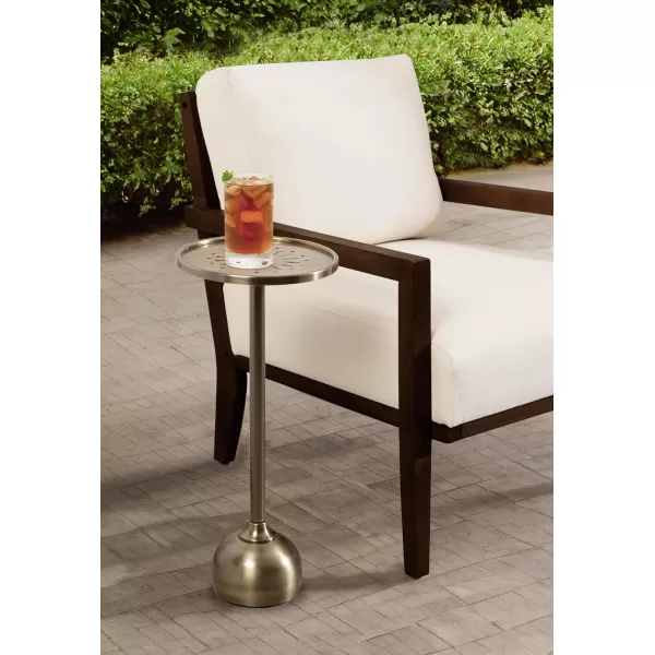 Kate and Laurel 225861 Miki Modern Decorative Metal Pedestal Drink Use as Indoor or Outdoor Plant Stand Table 10x10x23 GoldGold