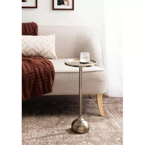 Kate and Laurel 225861 Miki Modern Decorative Metal Pedestal Drink Use as Indoor or Outdoor Plant Stand Table 10x10x23 GoldGold