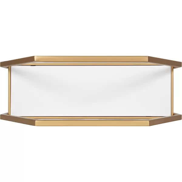 Kate and Laurel Adela Modern Octagon Wall Shelf 16 x 5 x 28 White and Gold Glam 2Tier Shelf for Storage and DisplayWhiteGold