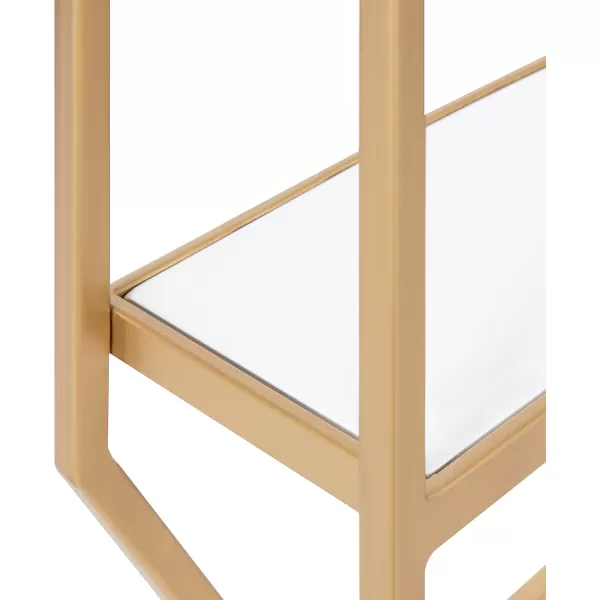 Kate and Laurel Adela Modern Octagon Wall Shelf 16 x 5 x 28 White and Gold Glam 2Tier Shelf for Storage and DisplayWhiteGold