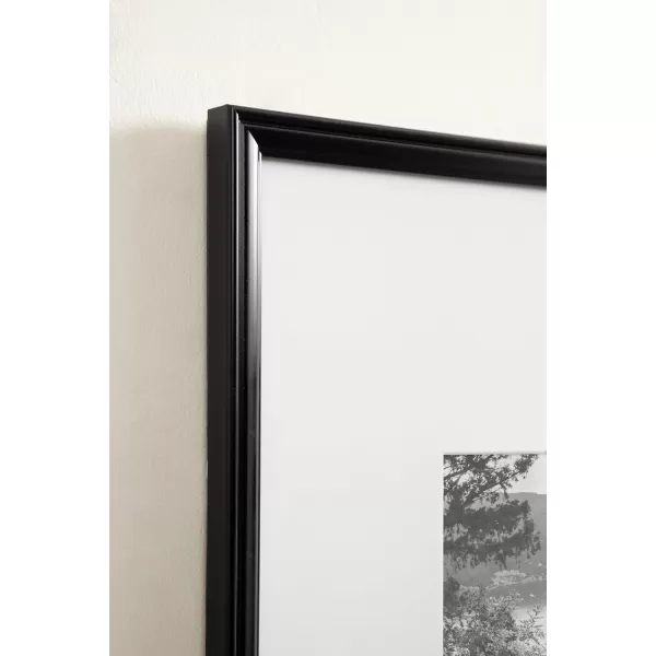 Kate and Laurel Adlynn Photo Frame Set Set of 10 Varying Sizes Gold Traditional Glam Frame Collection for WallBlack