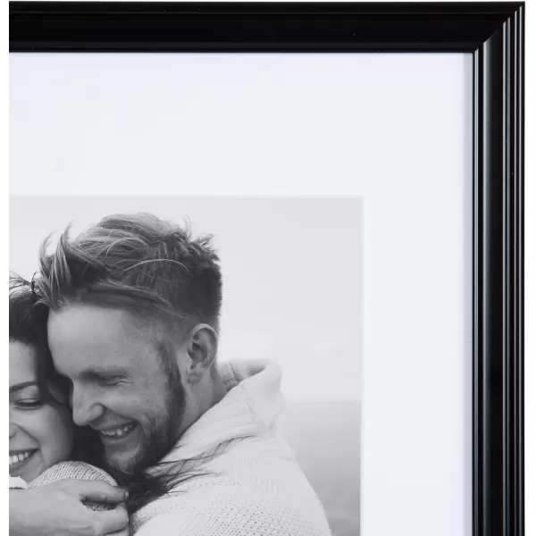Kate and Laurel Adlynn Photo Frame Set Set of 10 Varying Sizes Gold Traditional Glam Frame Collection for WallBlack