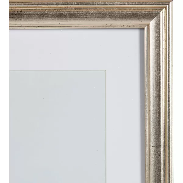 Kate and Laurel Adlynn Photo Frame Set Set of 10 Varying Sizes Gold Traditional Glam Frame Collection for WallSilver