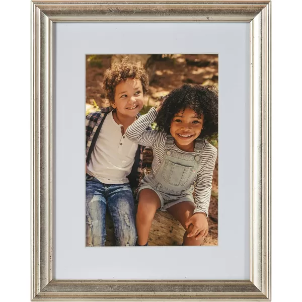 Kate and Laurel Adlynn Photo Frame Set Set of 10 Varying Sizes Gold Traditional Glam Frame Collection for WallSilver