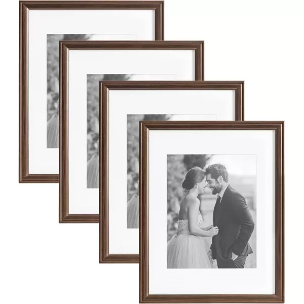 Kate and Laurel Adlynn Rectangle Picture Frame Set of 3 16 x 20 matted to 8 x 10 Bronze Vintage ThreePiece Frame Set for Gallery Wall Frame Set in Living Room Wall DecorBronze