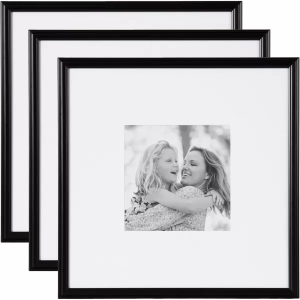 Kate and Laurel Adlynn Rectangle Picture Frame Set of 3 16 x 20 matted to 8 x 10 Bronze Vintage ThreePiece Frame Set for Gallery Wall Frame Set in Living Room Wall DecorBlack