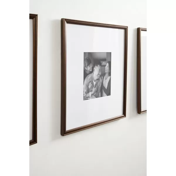 Kate and Laurel Adlynn Rectangle Picture Frame Set of 3 16 x 20 matted to 8 x 10 Bronze Vintage ThreePiece Frame Set for Gallery Wall Frame Set in Living Room Wall DecorBronze