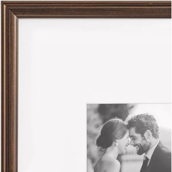 Kate and Laurel Adlynn Rectangle Picture Frame Set of 3 16 x 20 matted to 8 x 10 Bronze Vintage ThreePiece Frame Set for Gallery Wall Frame Set in Living Room Wall DecorBronze