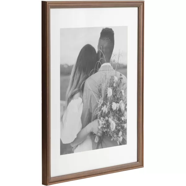 Kate and Laurel Adlynn Rectangle Picture Frame Set of 3 16 x 20 matted to 8 x 10 Bronze Vintage ThreePiece Frame Set for Gallery Wall Frame Set in Living Room Wall DecorBronze