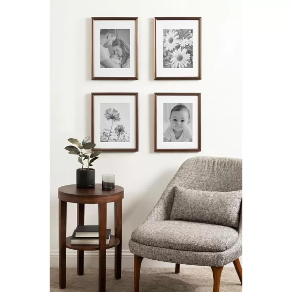 Kate and Laurel Adlynn Rectangle Picture Frame Set of 3 16 x 20 matted to 8 x 10 Bronze Vintage ThreePiece Frame Set for Gallery Wall Frame Set in Living Room Wall DecorBronze