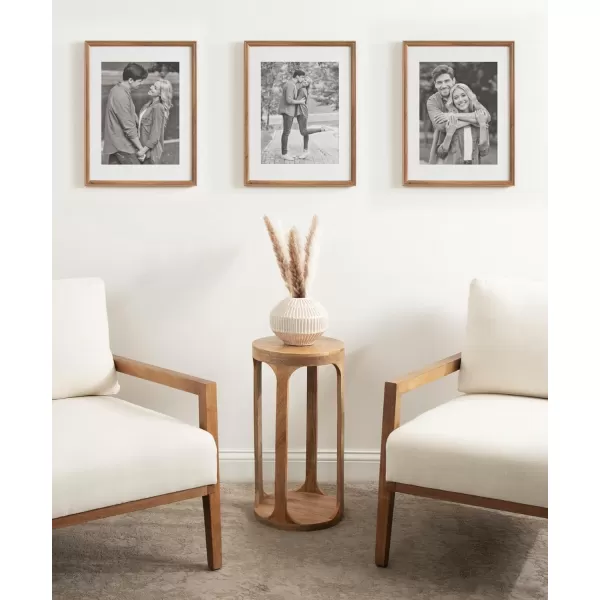 Kate and Laurel Adlynn Rectangle Picture Frame Set of 3 16 x 20 matted to 8 x 10 Bronze Vintage ThreePiece Frame Set for Gallery Wall Frame Set in Living Room Wall DecorBrown