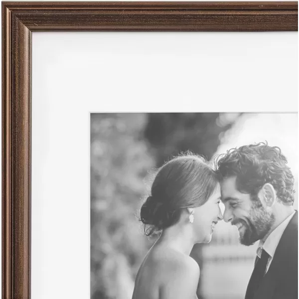 Kate and Laurel Adlynn Rectangle Picture Frame Set of 3 16 x 20 matted to 8 x 10 Bronze Vintage ThreePiece Frame Set for Gallery Wall Frame Set in Living Room Wall DecorBronze