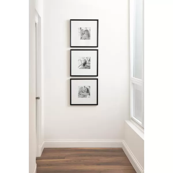 Kate and Laurel Adlynn Rectangle Picture Frame Set of 3 16 x 20 matted to 8 x 10 Bronze Vintage ThreePiece Frame Set for Gallery Wall Frame Set in Living Room Wall DecorBlack