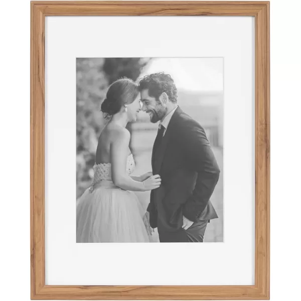 Kate and Laurel Adlynn Rectangle Picture Frame Set of 3 16 x 20 matted to 8 x 10 Bronze Vintage ThreePiece Frame Set for Gallery Wall Frame Set in Living Room Wall DecorBrown