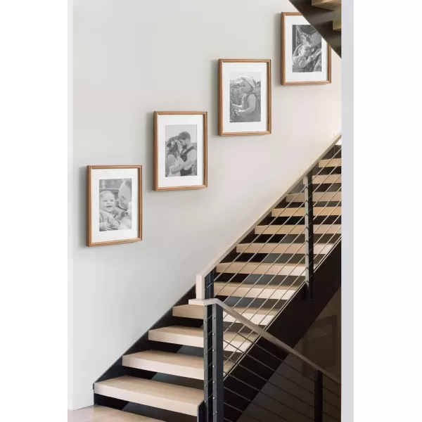 Kate and Laurel Adlynn Rectangle Picture Frame Set of 3 16 x 20 matted to 8 x 10 Bronze Vintage ThreePiece Frame Set for Gallery Wall Frame Set in Living Room Wall DecorBrown