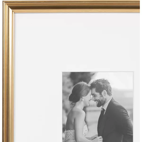 Kate and Laurel Adlynn Rectangle Picture Frame Set of 3 16 x 20 matted to 8 x 10 Bronze Vintage ThreePiece Frame Set for Gallery Wall Frame Set in Living Room Wall DecorGold