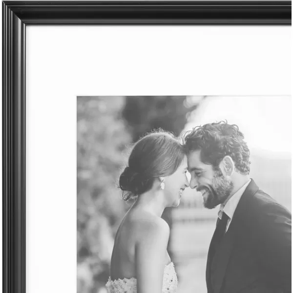 Kate and Laurel Adlynn Rectangle Picture Frame Set of 3 16 x 20 matted to 8 x 10 Bronze Vintage ThreePiece Frame Set for Gallery Wall Frame Set in Living Room Wall DecorBlack