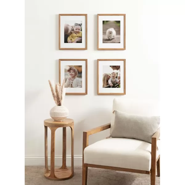 Kate and Laurel Adlynn Rectangle Picture Frame Set of 3 16 x 20 matted to 8 x 10 Bronze Vintage ThreePiece Frame Set for Gallery Wall Frame Set in Living Room Wall DecorBrown