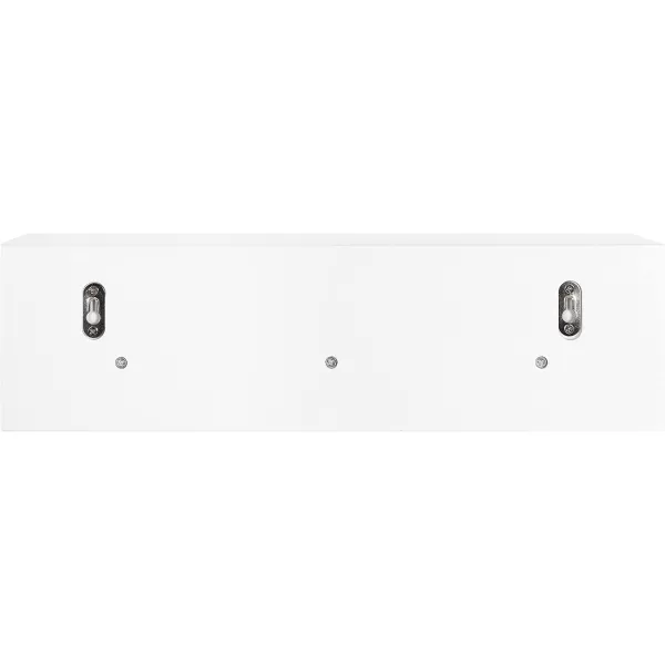 Kate and Laurel Adlynn Wood Wall Shelf with Pegs 18 x 4 x 5 White Functional Glam Storage Shelf with 3 Hooks