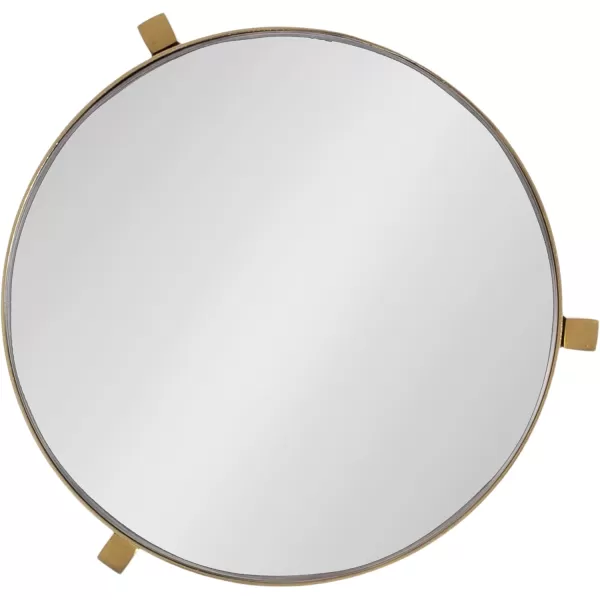Kate and Laurel Aguilar Modern Round Drink Table 8 x 8 x 23 Blue and Silver Small Accent Table for Use as Plant Pedestal Stand with Agate Stone TabletopGold