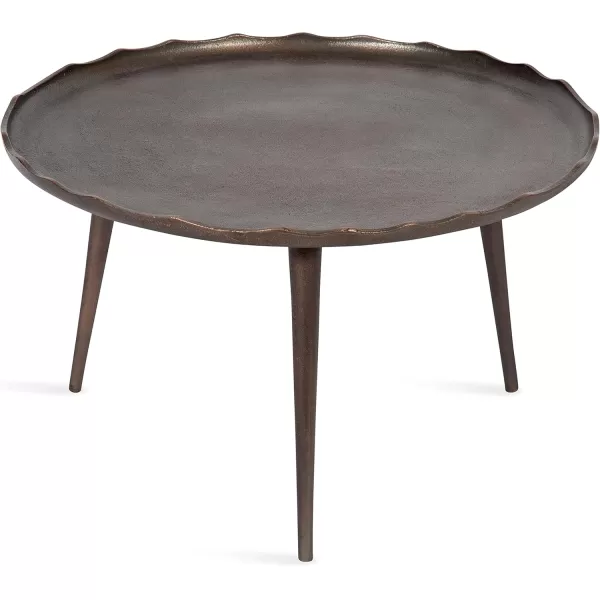 Kate and Laurel Alessia Modern Coffee Table 25 x 25 x 15 Gold Metal Coffee Table with Antique Detailing for Storage and DisplayBronze