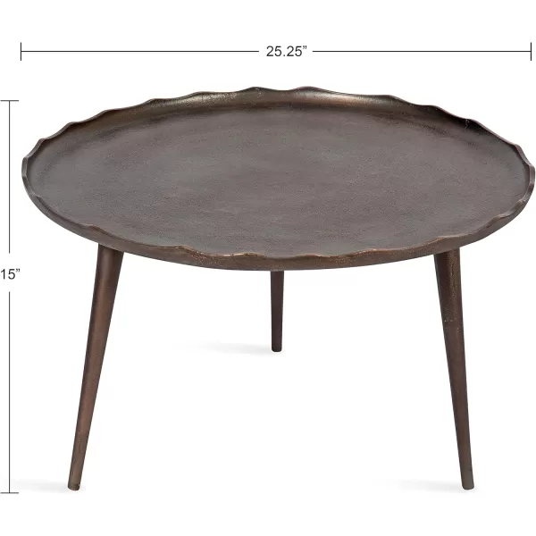 Kate and Laurel Alessia Modern Coffee Table 25 x 25 x 15 Gold Metal Coffee Table with Antique Detailing for Storage and DisplayBronze