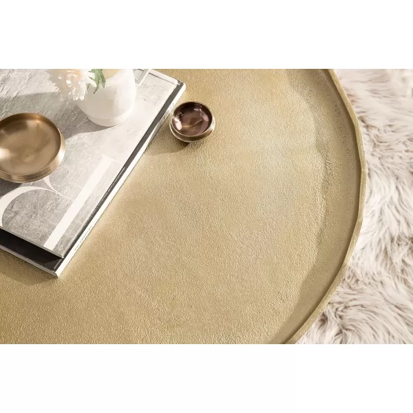 Kate and Laurel Alessia Modern Coffee Table 25 x 25 x 15 Gold Metal Coffee Table with Antique Detailing for Storage and DisplayGold