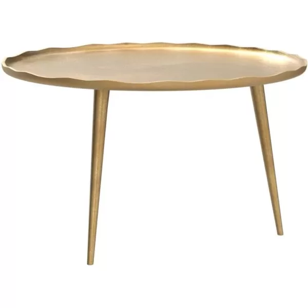Kate and Laurel Alessia Modern Coffee Table 25 x 25 x 15 Gold Metal Coffee Table with Antique Detailing for Storage and DisplayGold