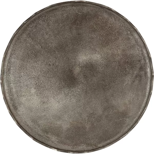 Kate and Laurel Alessia Modern Coffee Table 25 x 25 x 15 Gold Metal Coffee Table with Antique Detailing for Storage and DisplayGrey