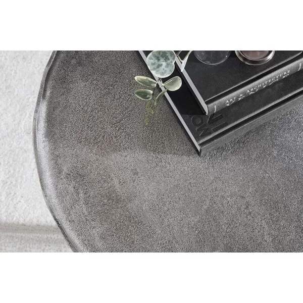 Kate and Laurel Alessia Modern Coffee Table 25 x 25 x 15 Gold Metal Coffee Table with Antique Detailing for Storage and DisplayGrey