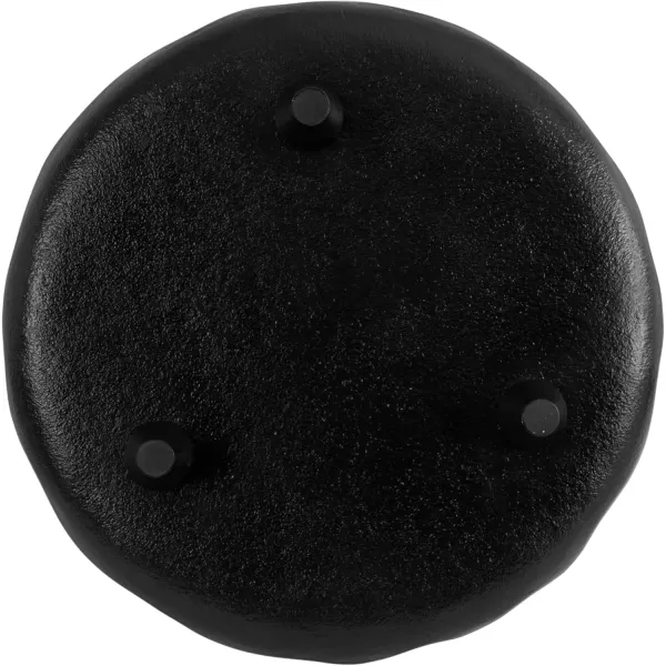 Kate and Laurel Alessia Modern Decorative Scalloped Round Footed Metal Tray 16 Inch Diameter Gold FoodSafe Cast Aluminum Pedestal Transitional Tray with Rough Texture and Deckled EdgeBlack