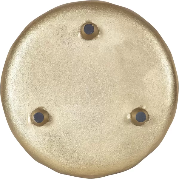 Kate and Laurel Alessia Modern Decorative Scalloped Round Footed Metal Tray 16 Inch Diameter Gold FoodSafe Cast Aluminum Pedestal Transitional Tray with Rough Texture and Deckled EdgeGold