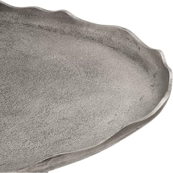 Kate and Laurel Alessia Oval Coffee Table with Unique Deckled Edge for Living Room Home Decor 34x20x15 GoldSilver