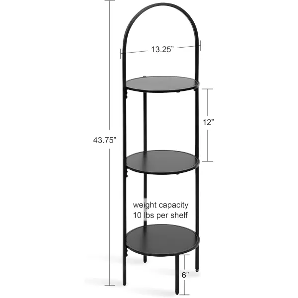 Kate and Laurel Almatt Modern 3Tier Pedestal Plant Stand with Three Round Platforms for Contemporary Decor and Small Spaces 14x14x44 WhiteGoldBlack