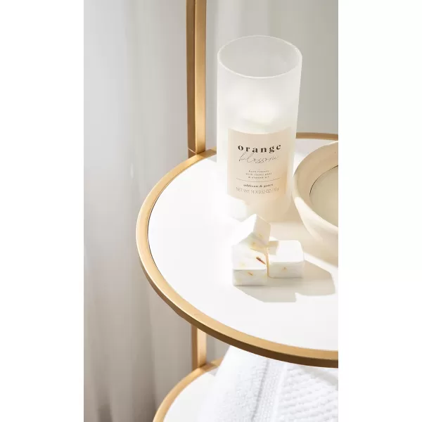 Kate and Laurel Almatt Modern 3Tier Pedestal Plant Stand with Three Round Platforms for Contemporary Decor and Small Spaces 14x14x44 WhiteGoldWhiteGold
