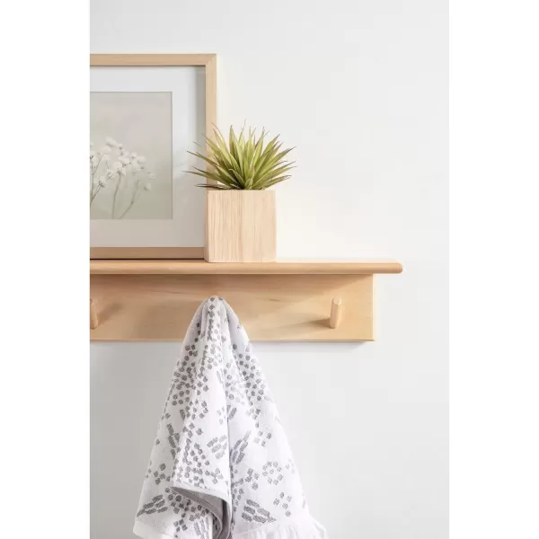 Kate and Laurel Alta Wood Shelf with 5 Posts 36x5x5 Walnut BrownNatural