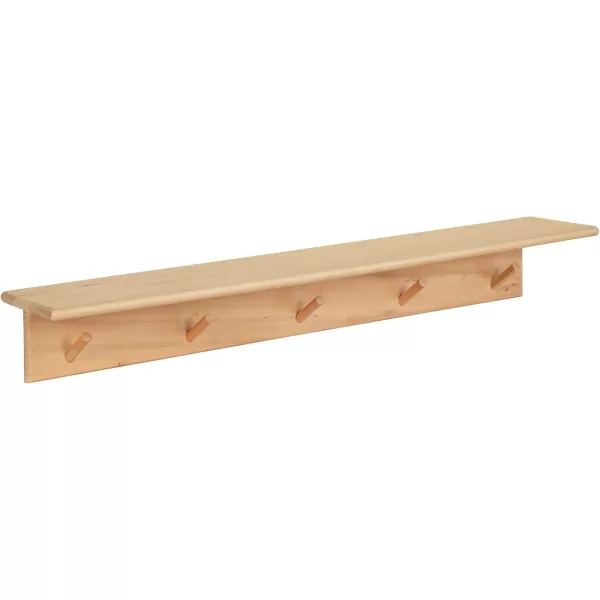 Kate and Laurel Alta Wood Shelf with 5 Posts 36x5x5 Walnut BrownNatural