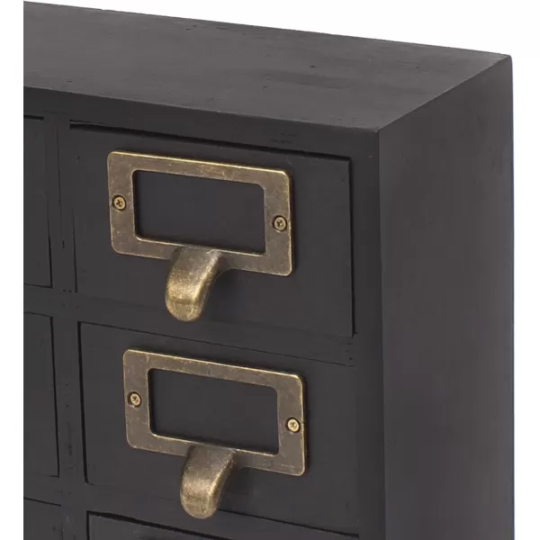 Kate and Laurel Apothecary Wood Desk Drawer Set 9 Drawers Rustic BrownBlack
