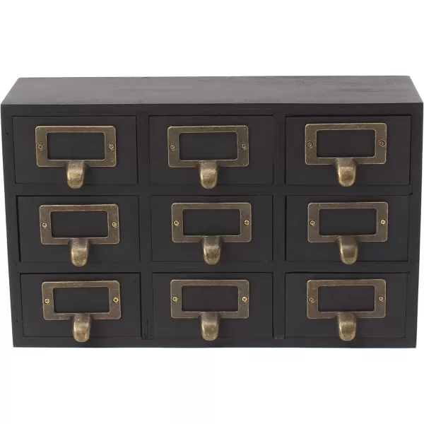 Kate and Laurel Apothecary Wood Desk Drawer Set 9 Drawers Rustic BrownBlack