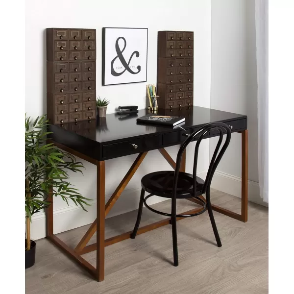 Kate and Laurel Apothecary Wood Desk Drawer Set 9 Drawers Rustic BrownRustic Brown