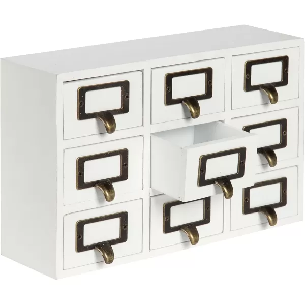 Kate and Laurel Apothecary Wood Desk Drawer Set 9 Drawers Rustic BrownWhite