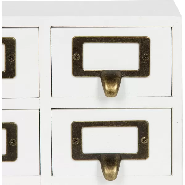 Kate and Laurel Apothecary Wood Desk Drawer Set 9 Drawers Rustic BrownWhite