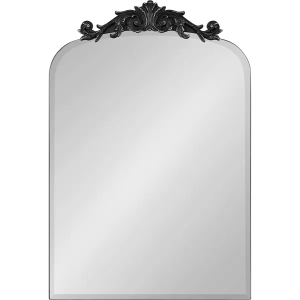 Kate and Laurel Arendahl Beveled Frameless Arch Mirror 20 x 30 Antique Gold Arched Baroque Mirror Decor for Bathroom Vanity Bedroom or EntrywayBlack