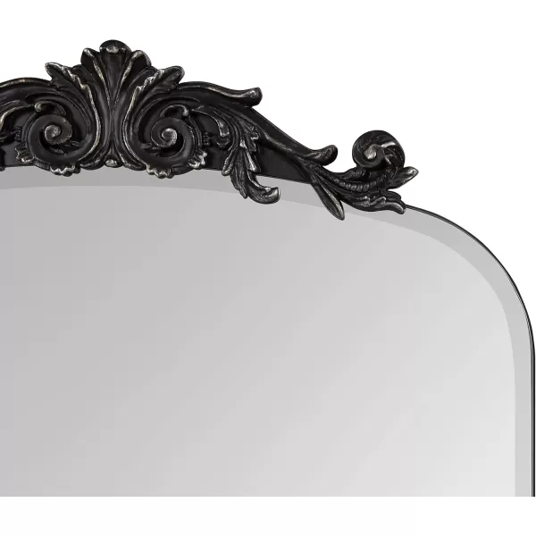 Kate and Laurel Arendahl Beveled Frameless Arch Mirror 20 x 30 Antique Gold Arched Baroque Mirror Decor for Bathroom Vanity Bedroom or EntrywayBlack