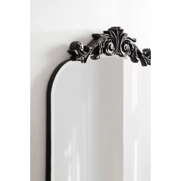 Kate and Laurel Arendahl Beveled Frameless Arch Mirror 20 x 30 Antique Gold Arched Baroque Mirror Decor for Bathroom Vanity Bedroom or EntrywayBlack