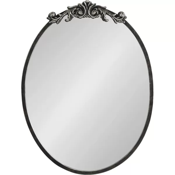 Kate and Laurel Arendahl Glam Ornate Mirror 27 x 1875 Bronze Traditional Baroque Inspired Oval Mirror for Wall DcorBlack