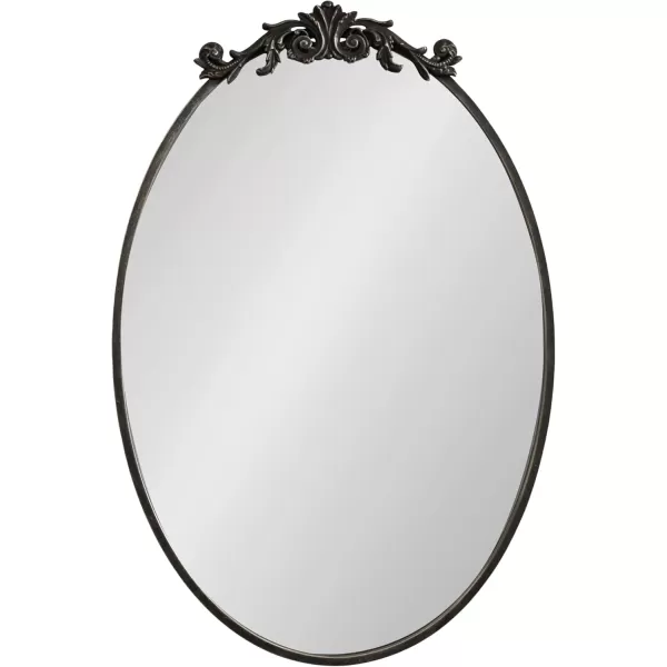 Kate and Laurel Arendahl Glam Ornate Mirror 27 x 1875 Bronze Traditional Baroque Inspired Oval Mirror for Wall DcorBlack