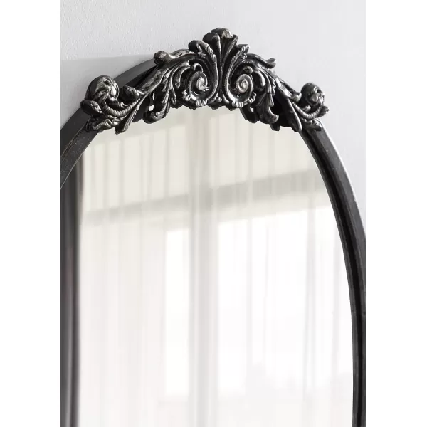 Kate and Laurel Arendahl Glam Ornate Mirror 27 x 1875 Bronze Traditional Baroque Inspired Oval Mirror for Wall DcorBlack